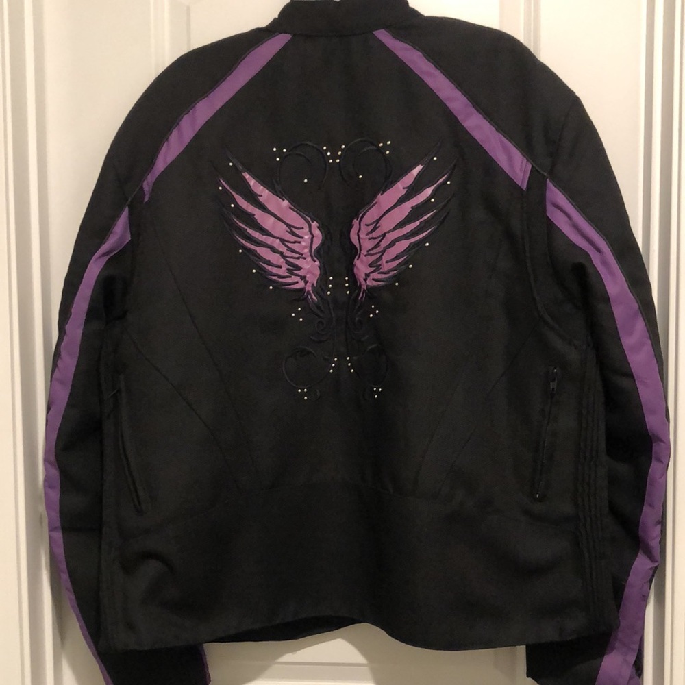 Milwaukee Performance Motorcycle Jacket Amazing Black/Purple Details Sz XXL